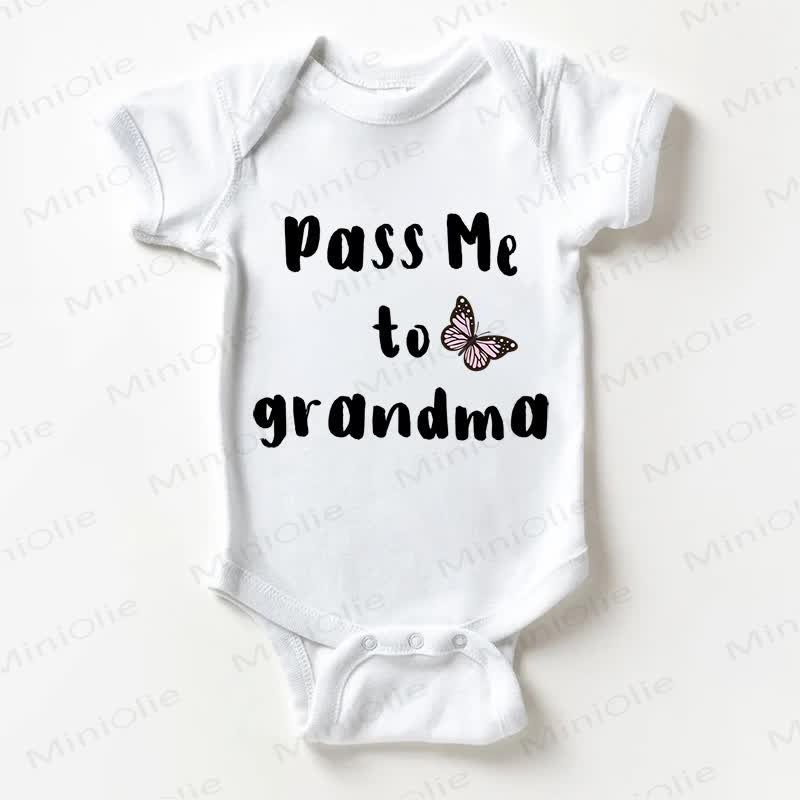 PASS ME TO GRANDMA Baby White Bodysuit - White - 18-24M - image 1