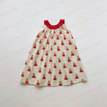 Toddler Girl Bear Print Princess Dress - image 6