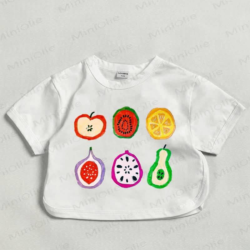 Baby Full of Fruits Apple Lemon White T-shirt - White - 18-24M - image 1