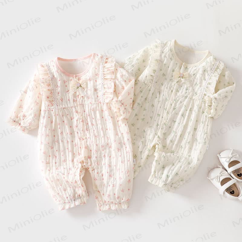 Baby Bow Dot Cotton Romper - image 1