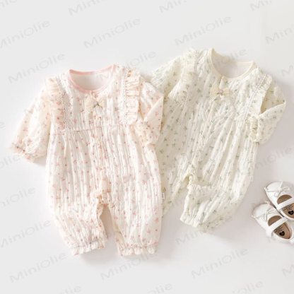 Baby Bow Dot Cotton Romper - image 1