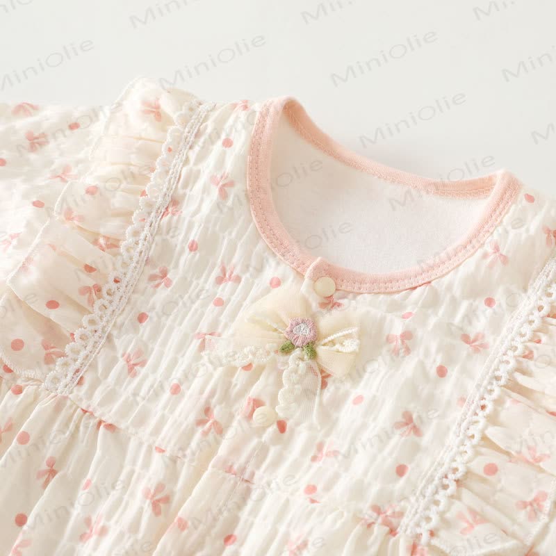 Baby Bow Dot Cotton Romper - image 3