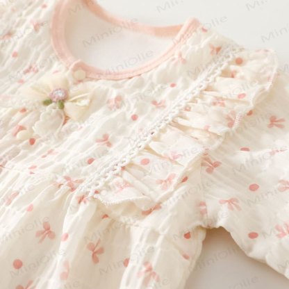 Baby Bow Dot Cotton Romper - image 5