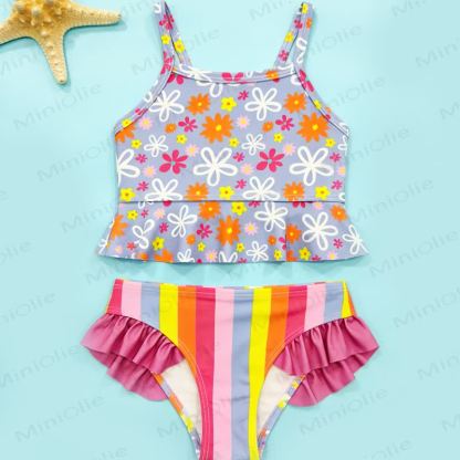 Toddler Flower Striped Swimsuit - image 8