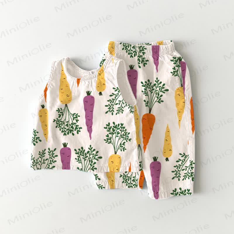 Baby 2-Piece Carrot Beige Sleeveless Set - Beige - 2-3T - image 1