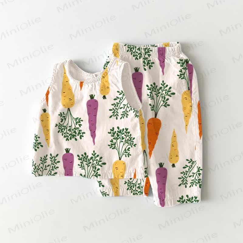 Baby 2-Piece Carrot Beige Sleeveless Set - Beige - 2-3T - image 1