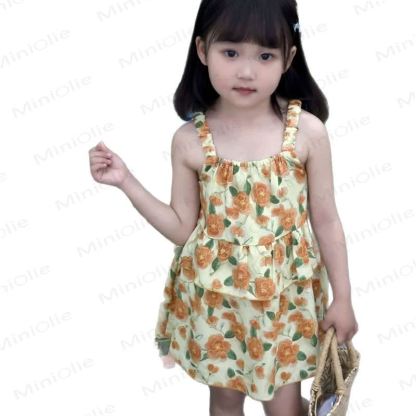 Toddler Girl Floral Ruffle Strap Dress - image 4