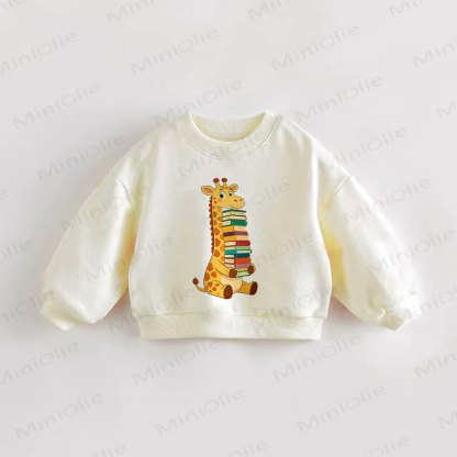 Baby Toddler Giraffe Book Sweatshirt - Cream - 3-5T - image 1