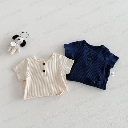 Baby Breathable Rib Pocket Romper - image 3