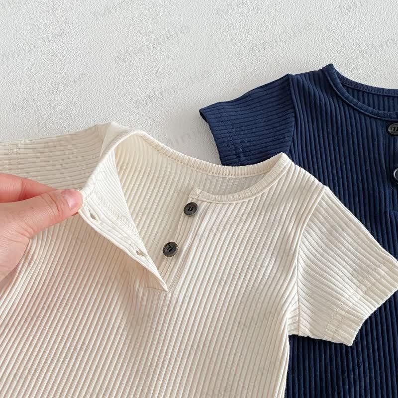 Baby Breathable Rib Pocket Romper - image 5