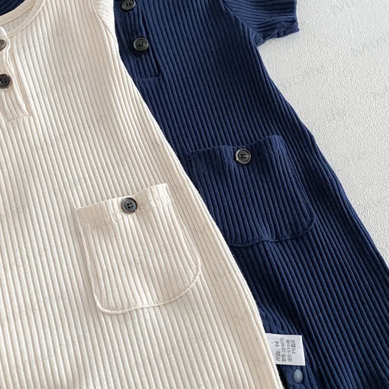 Baby Breathable Rib Pocket Romper - image 6