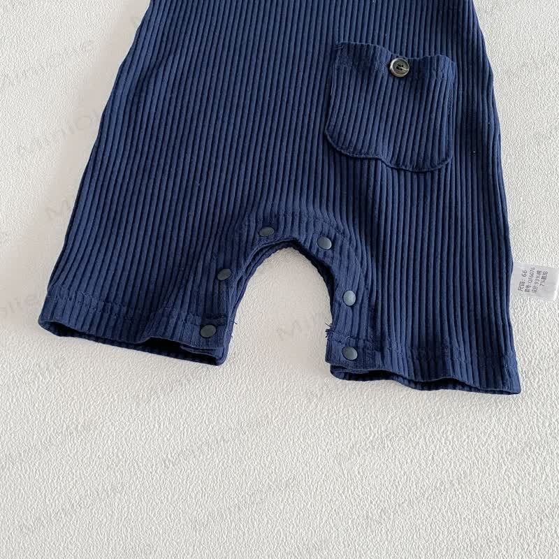 Baby Breathable Rib Pocket Romper - image 7