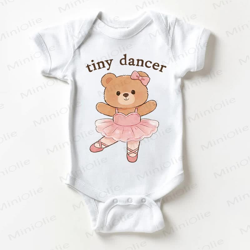 TINY DANCER Baby Teddy Bear White Bodysuit - White - 18-24M - image 1