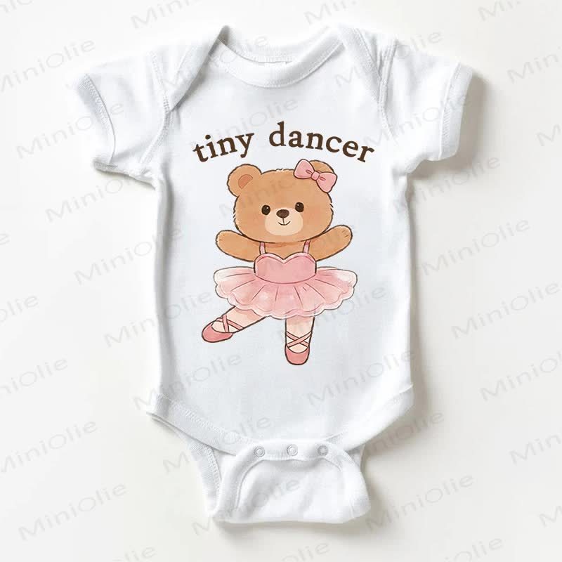 TINY DANCER Baby Teddy Bear White Bodysuit - White - 18-24M - image 1