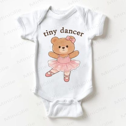 TINY DANCER Baby Teddy Bear White Bodysuit - White - 18-24M - image 1