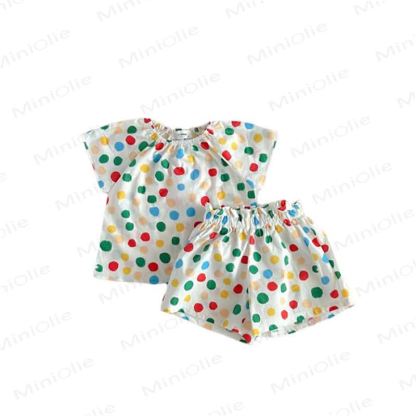 Toddler Polka Dot Breathable Cotton Lounge Dress Set - image 5