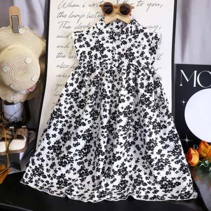 Baby Toddler Girl Floral Ruffle Dress - Black - 6-7T - image 5