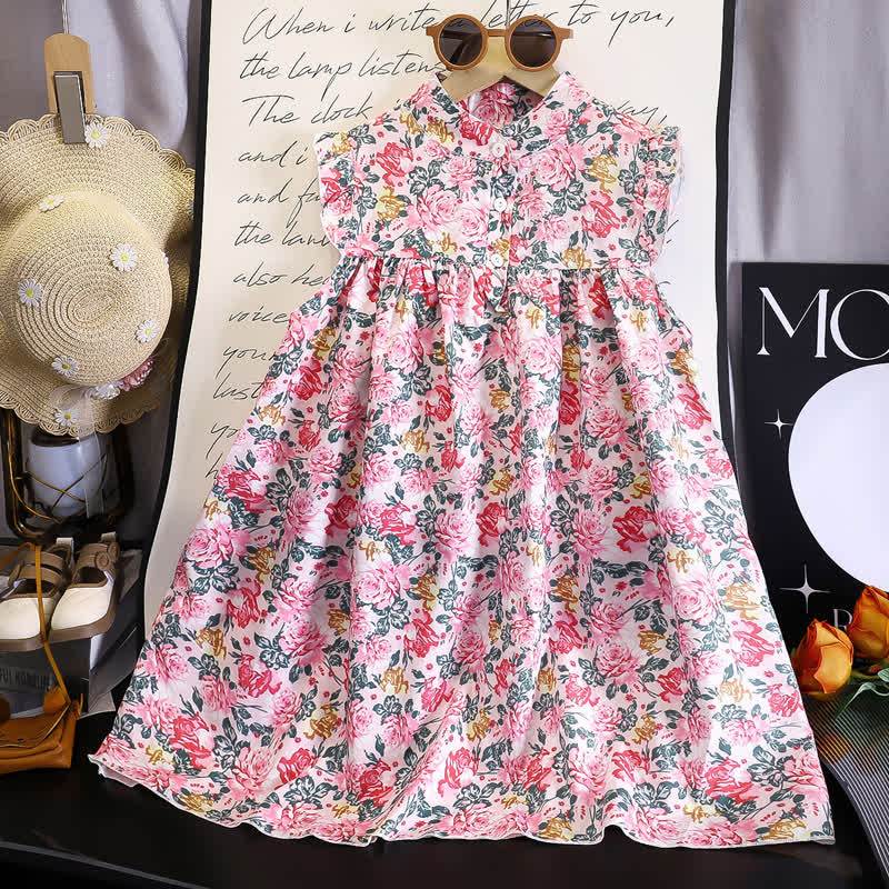 Baby Toddler Girl Floral Ruffle Dress - Coral - 6-7T - image 6