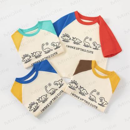 I WOKE UP THIS CUTE Toddler Dino T-Shirt - Red - 8-9T - image 3