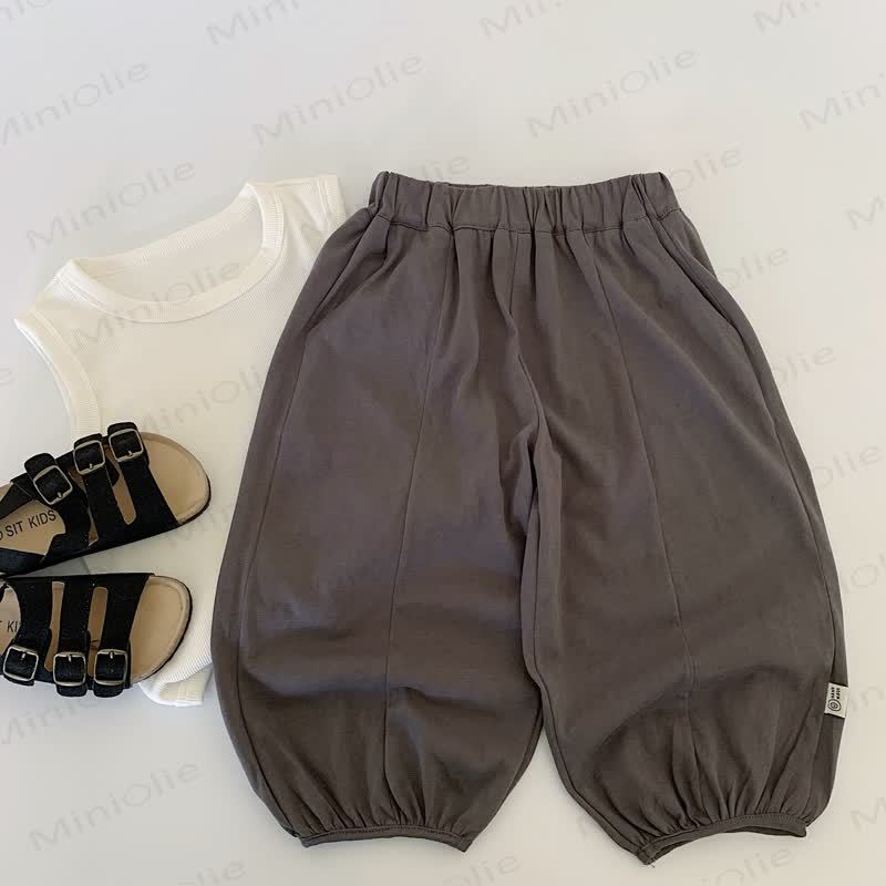 Toddler Kid Casual Elastic Waist Pants  - Dark Gray - 8-9T - image 10