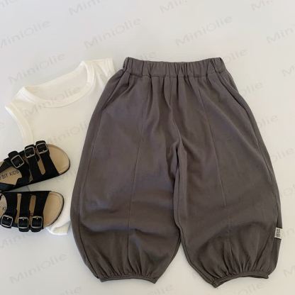 Toddler Kid Casual Elastic Waist Pants  - Dark Gray - 8-9T - image 10