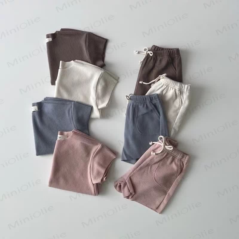 Baby Soft Ribbed Tee and Drawstring Shorts Set - image 2