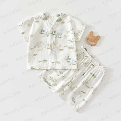 Baby Breathable Gauze Fruit Animal Print Set - Swan - 18-24M - image 3