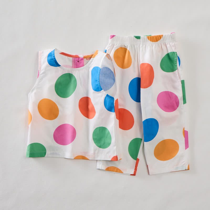 Baby Toddler Colorful Eggs Sleeveless 2-piece Set - White - 5-7T - image 2