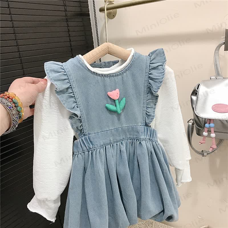 Toddler Girls Denim Dress - image 3