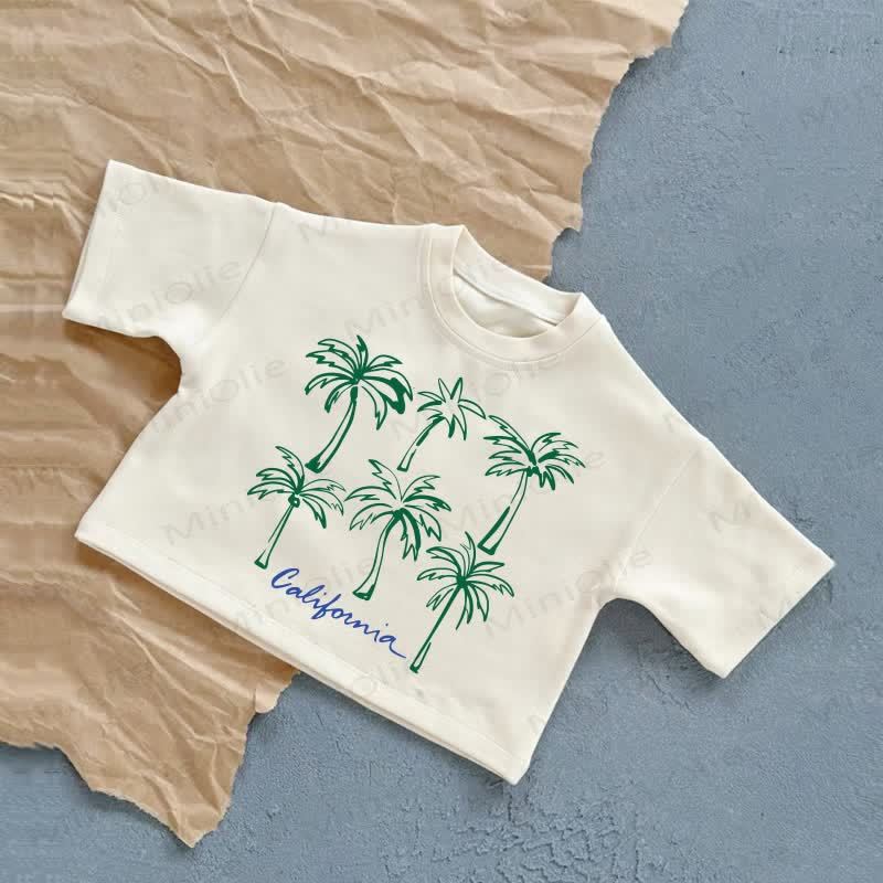 CALIFORNIA Baby Coconut Tree Summer Casual T-shirt - White - 2-3T - image 1