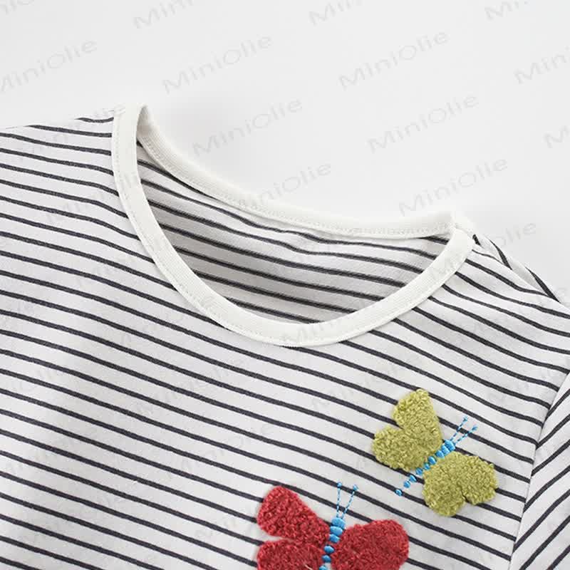 Toddler Girl Striped Butterfly T-shirt - image 2