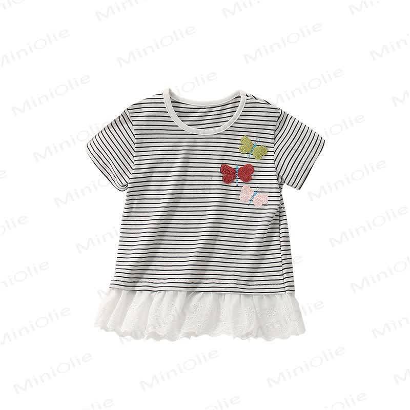 Toddler Girl Striped Butterfly T-shirt - image 5