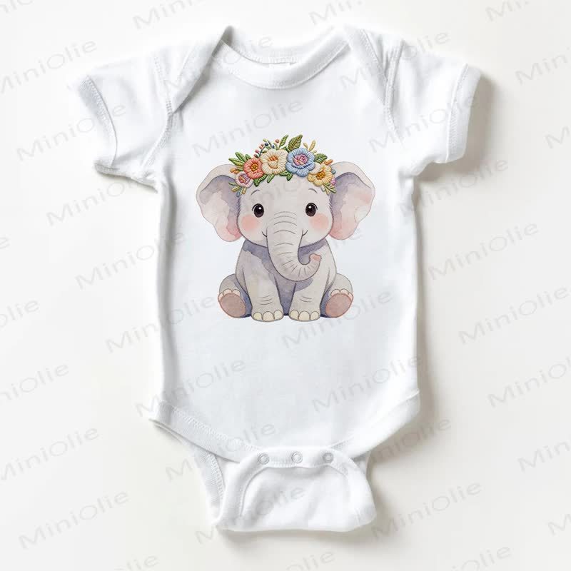 Baby Elephant White Bodysuit - White - 18-24M - image 1