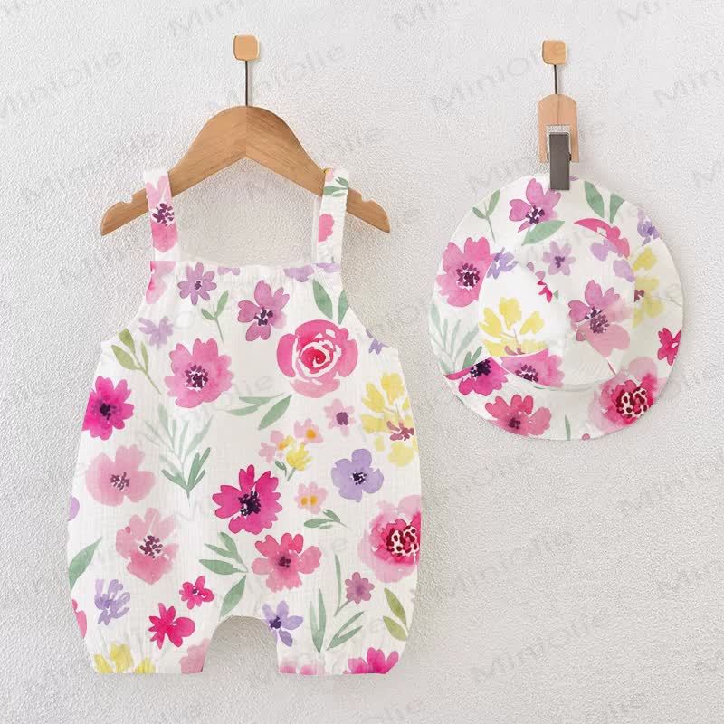 Baby Flower White Romper with Hat - White - 18-24M - image 1