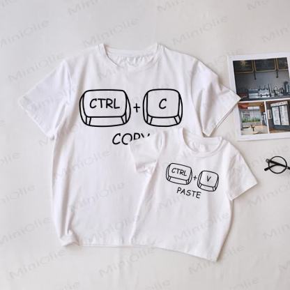 CTRL+ C CPOY/CTRL+ V PASTE Baby White Family Matching T-shirt - White - Adult T-Shirt: XL - image 1
