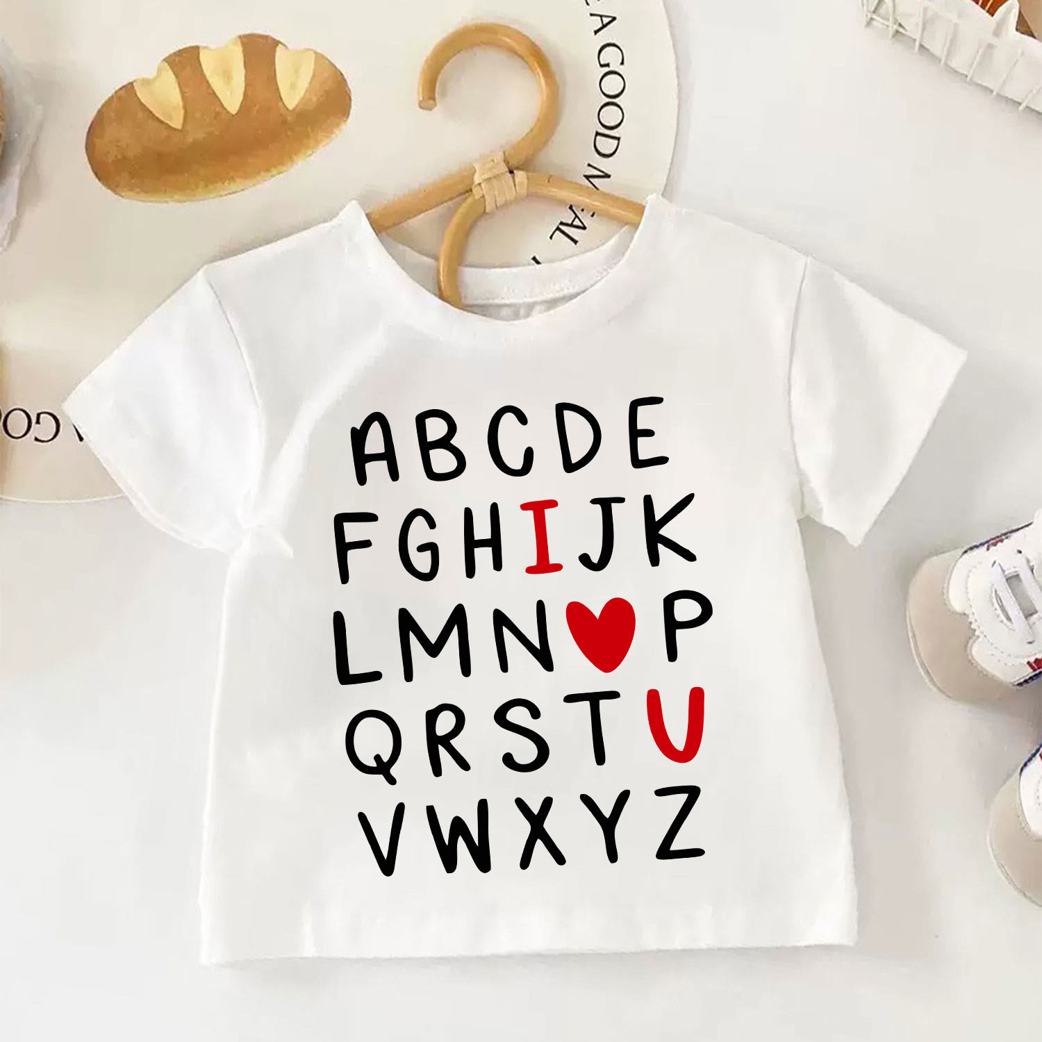 Toddler Kid Letter White T-shirt - White - 6-7T - image 1