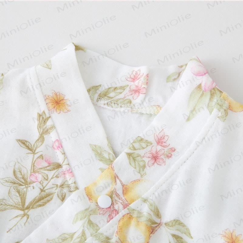 Baby Animal Flower Kimono Romper - image 4