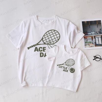 ACE DAD/LITTLE ACE Baby White Family Matching T-shirt - White - Adult T-Shirt: XL - image 1