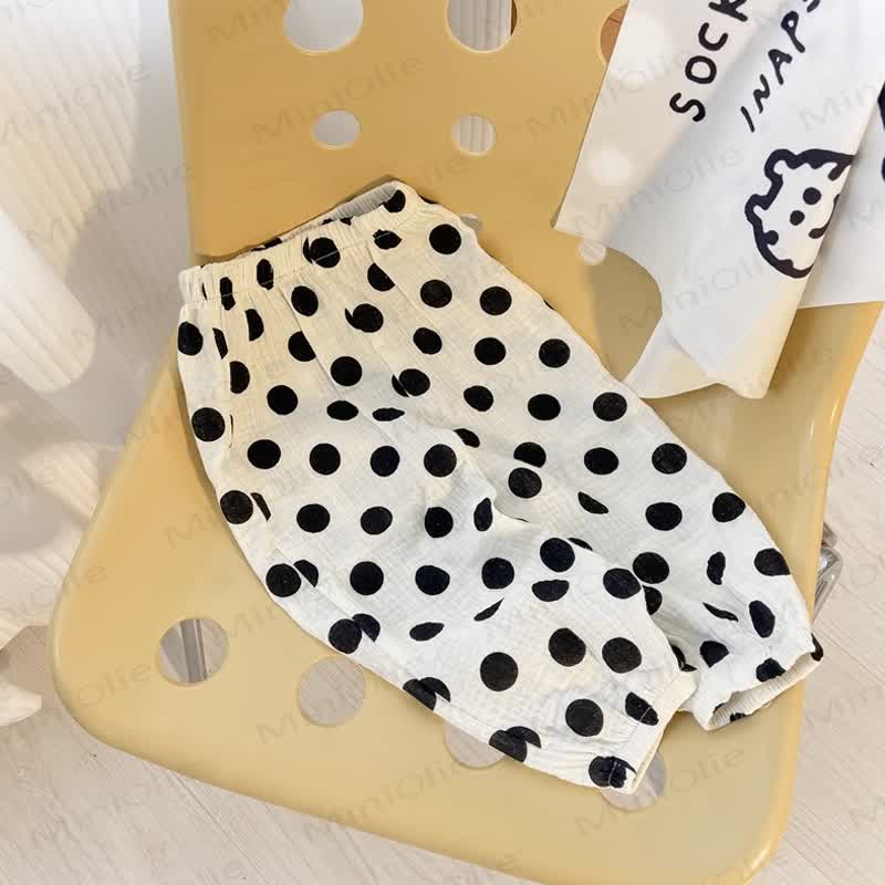 Toddler Element Print Casual Pants - White Dots - 6-7T - image 1