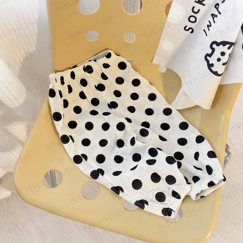 Toddler Element Print Casual Pants - White Dots - 6-7T - image 1