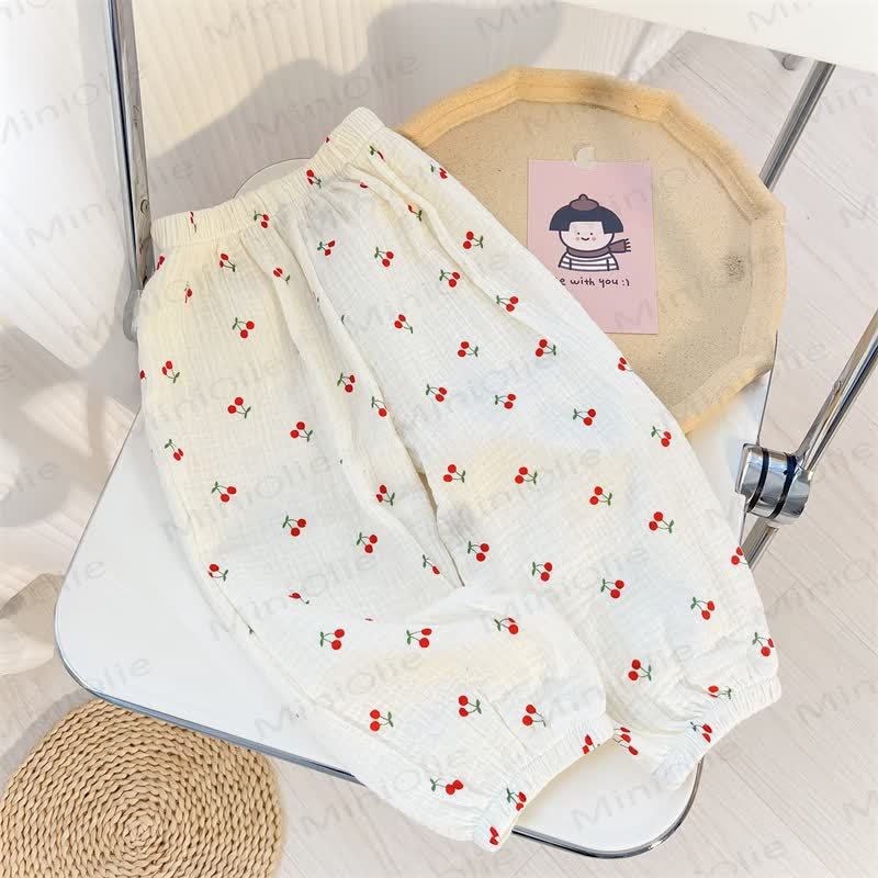 Toddler Element Print Casual Pants - White Cherry - 6-7T - image 2