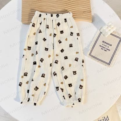 Toddler Element Print Casual Pants - White Cheese - 6-7T - image 5