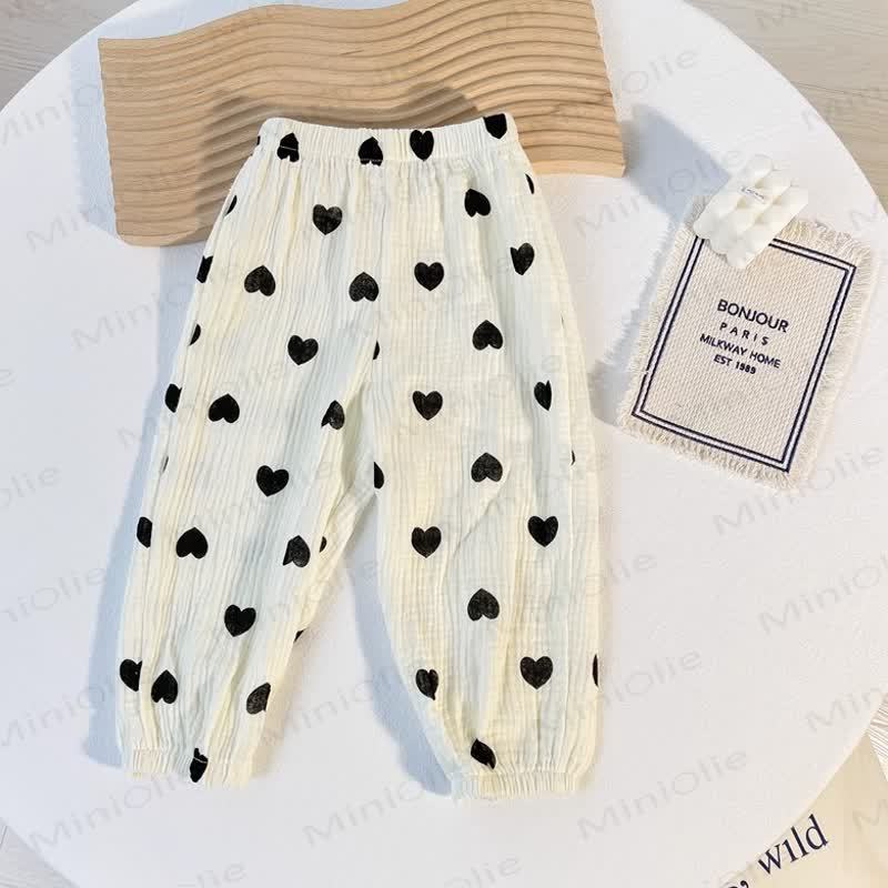 Toddler Element Print Casual Pants - White Hearts - 6-7T - image 9