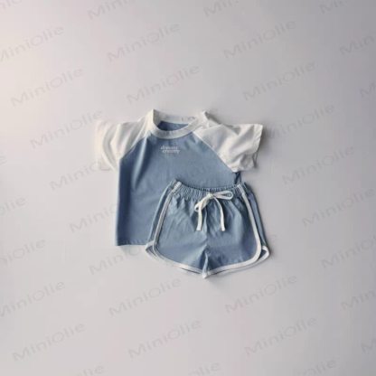 Toddler Letter Print Tee and Shorts Set - Blue - 4-5T - image 3