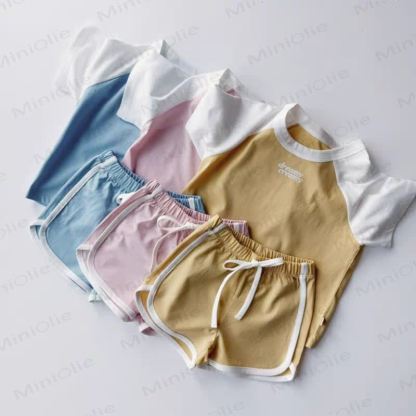 Toddler Letter Print Tee and Shorts Set - image 5