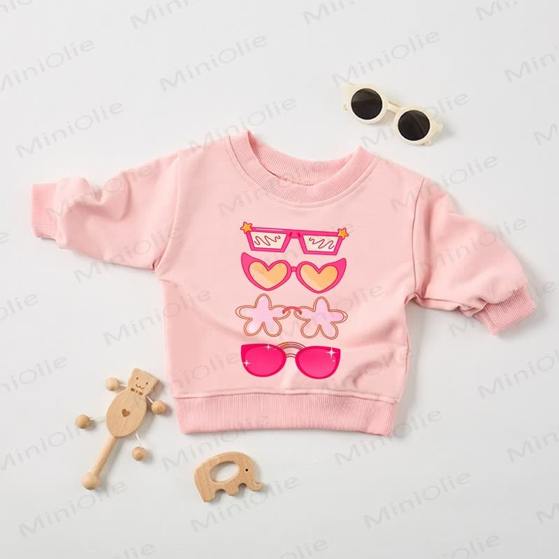 Baby Pink Glasses Sweatshirt - Pink - 2-3T - image 1