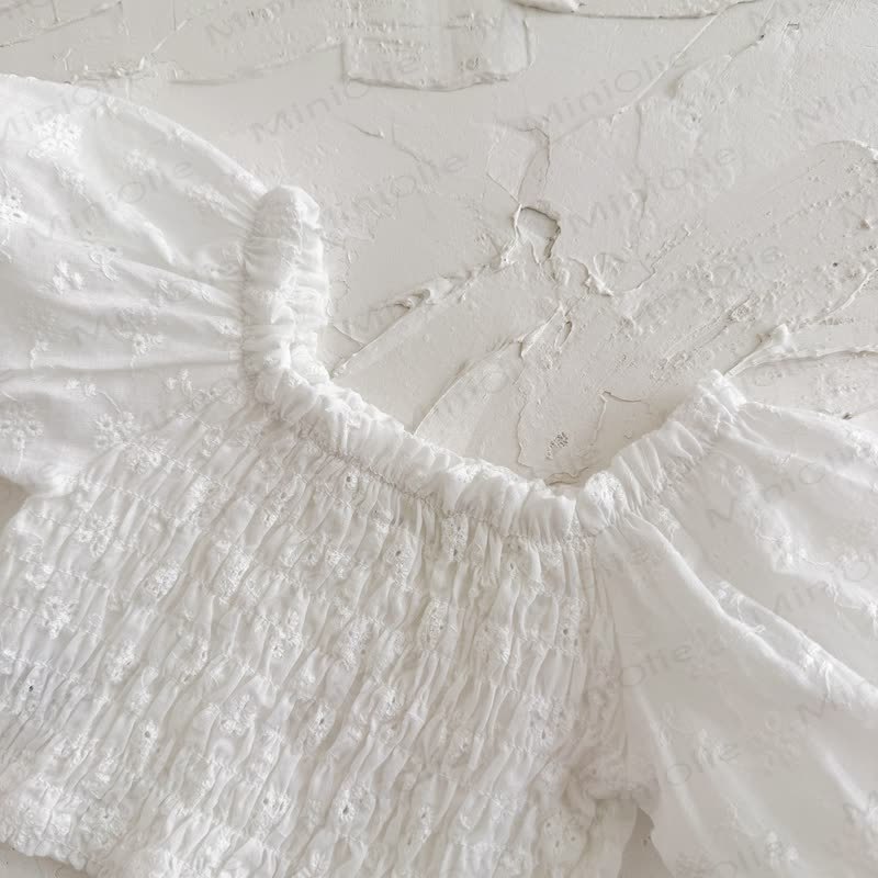 Baby Girl Puff Sleeve Top and Shorts Set - image 2