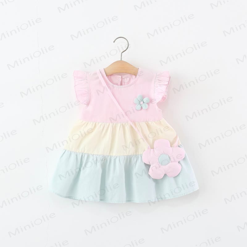 Toddler Girl Pink Floral Flutter Sleeve dress - Pink - 4-5T - image 1