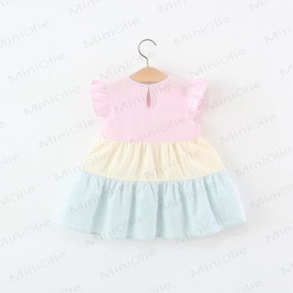 Toddler Girl Pink Floral Flutter Sleeve dress - image 2