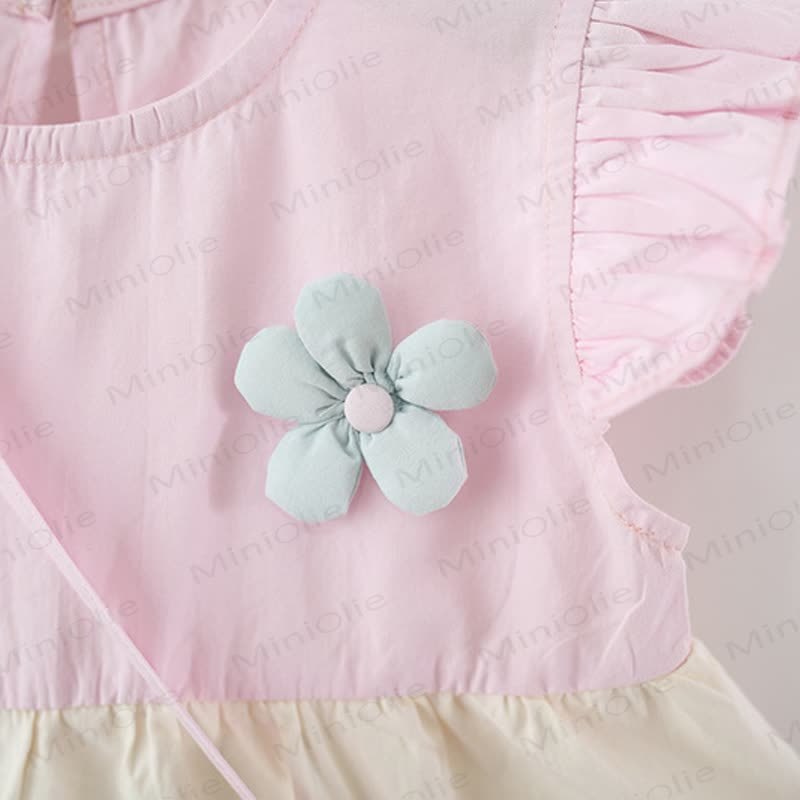 Toddler Girl Pink Floral Flutter Sleeve dress - image 3